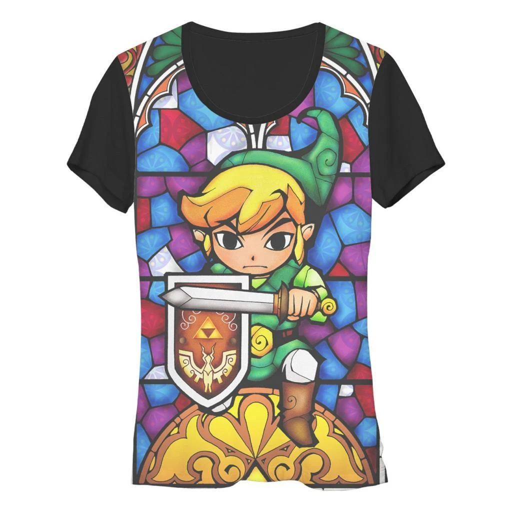 Fifth Sun Zelda Stained Glass Link Sublimation T-Shirt GAMES 1 Fifth Sun Zelda Stained Glass Link Sublimation T-Shirt GAMES