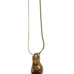 Costume Agent Rocky Golden Glove Pendant 18 Inch Chain Necklace