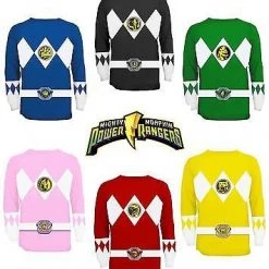 Mighty Fine Shirts / Tops The Power Rangers Long Sleeve Costume T-shirt And Gloves