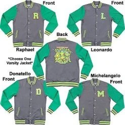 Mighty Fine TMNT Adult Varsity Jacket TV SHOWS