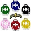 Hybrid Apparel Power Rangers Costume Hoodie Sweatshirt