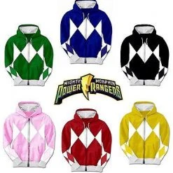 Hybrid Apparel Power Rangers Costume Hoodie Sweatshirt