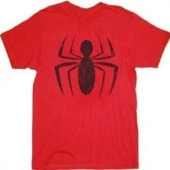 Mighty Fine Spider-Man Ink Red Spider Distressed Logo T-shirt