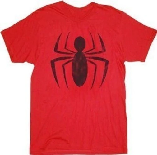 Mighty Fine Spider-Man Ink Red Spider Distressed Logo T-shirt 1 Mighty Fine Spider-Man Ink Red Spider Distressed Logo T-shirt