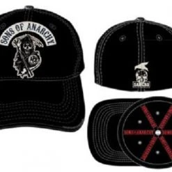 Calhoun Hats SOA Applique Art Stretch Black Fitted Baseball Cap Hat