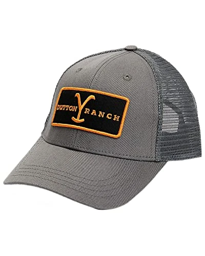 Changes Hats Grey Yellowstone Dutton Ranch Logo Mesh-Back Hat 1 Changes Hats Grey Yellowstone Dutton Ranch Logo Mesh-Back Hat