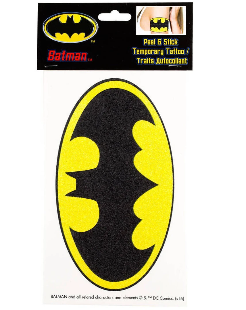 GBG Accessories / Footwear Batman Glittery Logo Peel And Stick Temporary Arm Tattoo 1 GBG Accessories / Footwear Batman Glittery Logo Peel And Stick Temporary Arm Tattoo