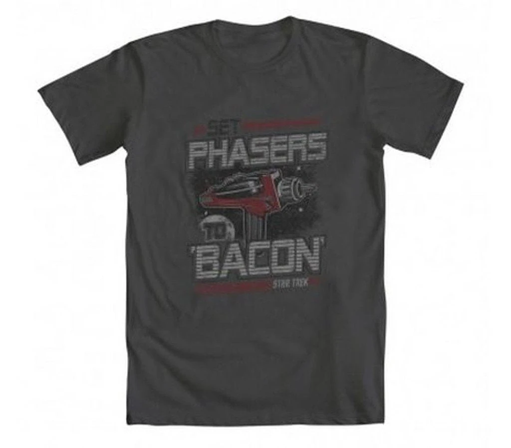Mighty Fine Star Trek Set Phasers To Bacon T-Shirt Shirts / Tops 1 Mighty Fine Star Trek Set Phasers To Bacon T-Shirt Shirts / Tops