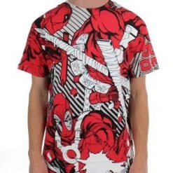 Mad Engine Deadpool Dead Red AOP Glow In The Dark T-shirt