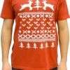 American Classics Two Prancing Reindeer XOXO Tree And Heart 8-Bit Design T-shirt Shirts / Tops