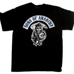 Changes Men's Shirts SOA Blue Logo Patch Reaper T-shirt
