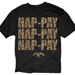 Changes/Art Box Hap-pay Hap-pay Hap-pay T-Shirt With Letters In Camo Print Shirts / Tops