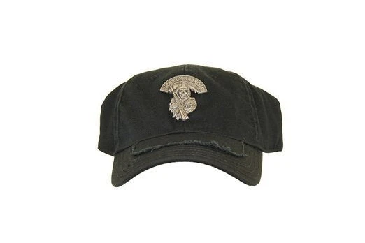 Calhoun SOA Stretch Black Fitted Baseball Cap Hat With Silver Metal 1 Calhoun SOA Stretch Black Fitted Baseball Cap Hat With Silver Metal