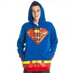 Bioworld Superman Royal Costume Hoodie Zip Up Jacket Sweatshirt