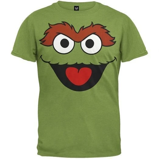 Mighty Fine Youth Shirts Sesame Street Oscar The Grouch Face T-shirt 1 Mighty Fine Youth Shirts Sesame Street Oscar The Grouch Face T-shirt