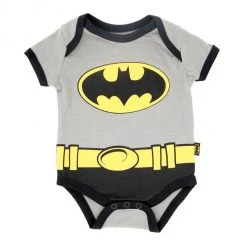 Penguin Kids Wear, Inc. Batman Suit Gray Baby Onesie Romper
