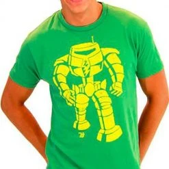 Ames Bros Man-Bot Vintage Graphic Green Adult T-shirt