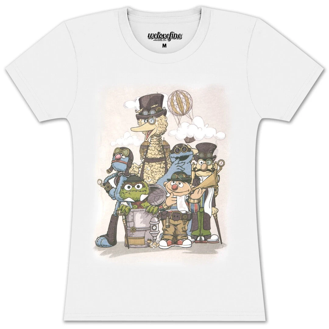Mighty Fine Sesame Street Steampunk Characters T-shirt 1 Mighty Fine Sesame Street Steampunk Characters T-shirt