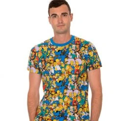 Underboss The Simpsons Springfield Multi Character Collage T-shirt Tee Men's Shirts