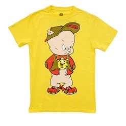 Fifth Sun Porky Pig Front And Back Adult T-Shirt