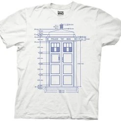 Guerilla Graffix Doctor Who Police Box Tardis Blueprint T-shirt Shirts / Tops