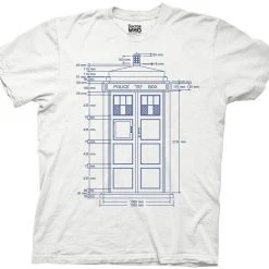 Guerilla Graffix Doctor Who Police Box Tardis Blueprint T-shirt Shirts / Tops
