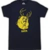 Suburban Riot Beer Bear+Deer Mac Navy Adult T-shirt