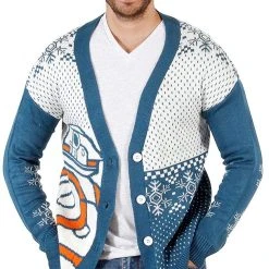 Junk Food Sweaters & Sweatshirts BB8 Ugly Christmas Cardigan Sweater