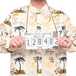 Costume Agent Escobar Shirt And Mugshot Board Halloween Costume NEW ARRIVALS