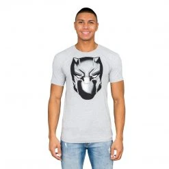 C-Life Group Marvel Comics Black Panther Headshot Heather Gray T-shirt Shirts / Tops