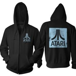 Ripple Junction Atari Back & Chest Square Logo Zip Up Hoodie