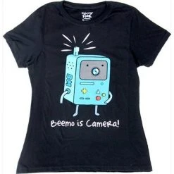 Mighty Fine Beemo Is Camera Juniors Black T-shirt
