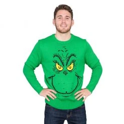 Hybrid Apparel Sweaters & Sweatshirts Big Face Grinch Sweater 6 Hybrid Apparel Sweaters & Sweatshirts Big Face Grinch Sweater