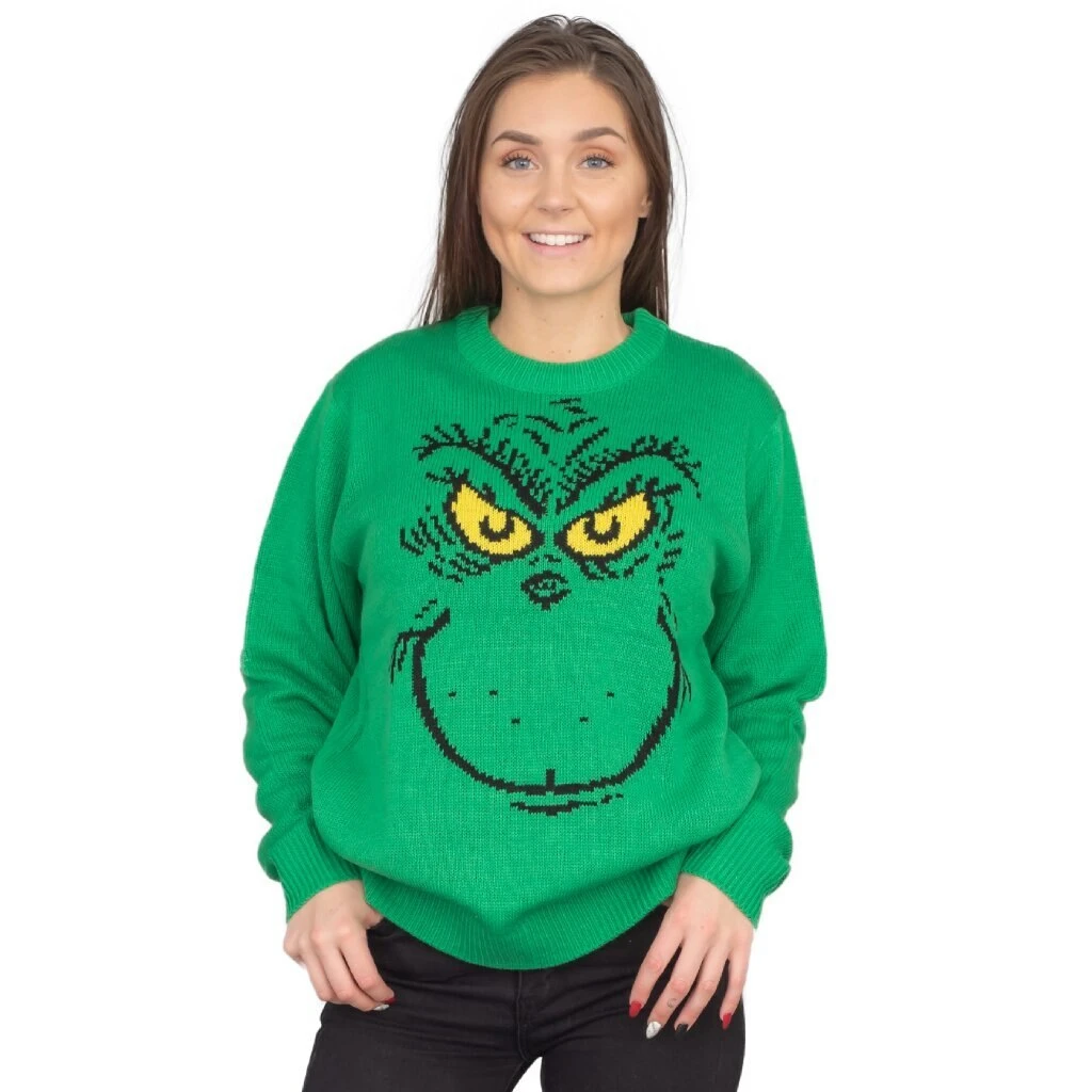 Hybrid Apparel Sweaters & Sweatshirts Big Face Grinch Sweater 4 Hybrid Apparel Sweaters & Sweatshirts Big Face Grinch Sweater