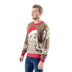 Junk Food Chewbacca Big Face With Santa Hat Ugly Christmas Sweater Sweaters & Sweatshirts