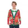 Costume Agent Christmas Cardigan With Bow Tie Ugly T-Shirt