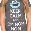 Mighty Fine Shirts / Tops Cookie Monster Keep Calm And Om Nom Nom T-shirt