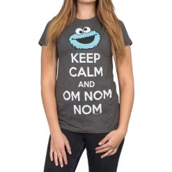 Mighty Fine Shirts / Tops Cookie Monster Keep Calm And Om Nom Nom T-shirt