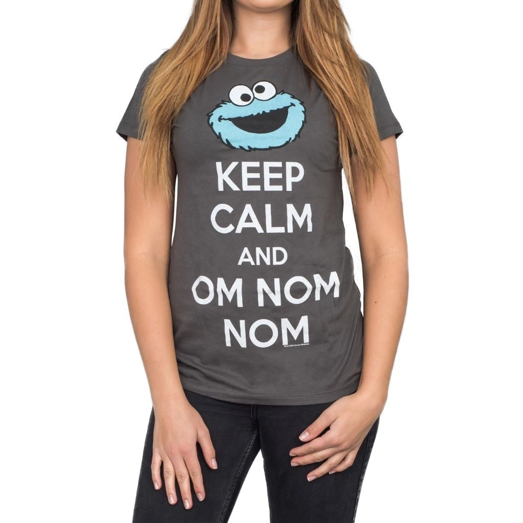 Mighty Fine Shirts / Tops Cookie Monster Keep Calm And Om Nom Nom T-shirt 2 Mighty Fine Shirts / Tops Cookie Monster Keep Calm And Om Nom Nom T-shirt