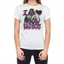 Fifth Sun Darth Vader Pink And Black Print I Heart Bad Boys T-shirt Shirts / Tops