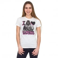 Fifth Sun Darth Vader Pink And Black Print I Heart Bad Boys T-shirt Shirts / Tops