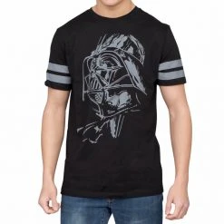 Mighty Fine Darth Vader Striped Sleeves T-Shirt