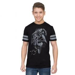 Mighty Fine Darth Vader Striped Sleeves T-Shirt