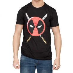 Mighty Fine Deadpool Icon Logo And Swords T-shirt