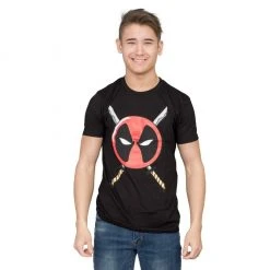 Mighty Fine Deadpool Icon Logo And Swords T-shirt