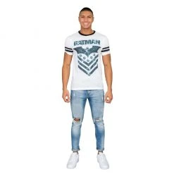 Trevco Batman The Dark Knight Arrow Logo White Mens T-Shirt Shirts / Tops