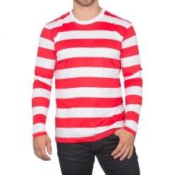 Costume Agent Halloween Costume Waldo Robber Striped Long Sleeve Shirt 16 Costume Agent Halloween Costume Waldo Robber Striped Long Sleeve Shirt