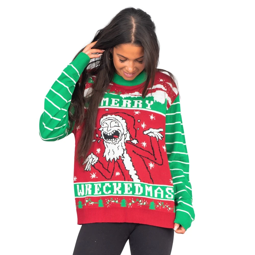 Ripple Junction Animation Rick & Morty Merry Wreckedmas Sweater 2 Ripple Junction Animation Rick & Morty Merry Wreckedmas Sweater