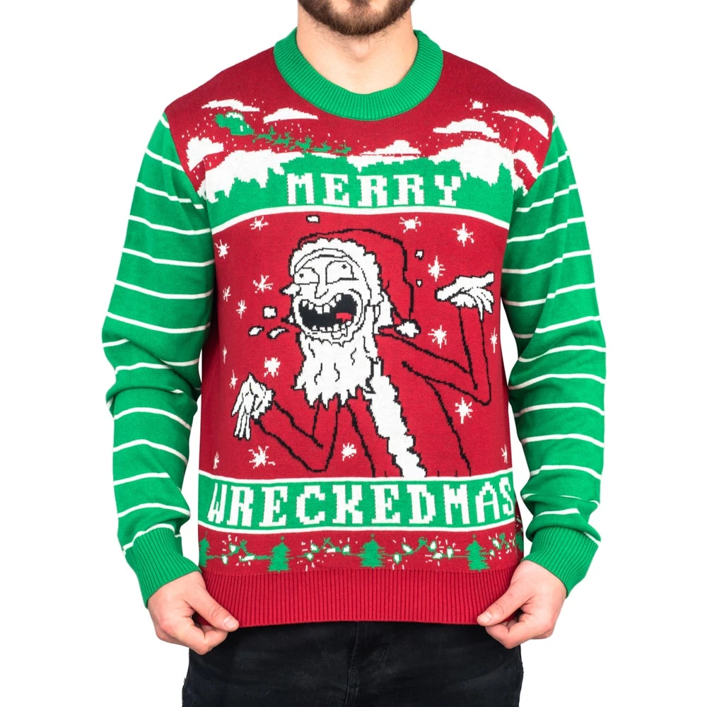 Ripple Junction Animation Rick & Morty Merry Wreckedmas Sweater 1 Ripple Junction Animation Rick & Morty Merry Wreckedmas Sweater