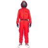 Costume Agent Squid Costume Red Jumpsuit With Mask Belt And Gloves Halloween Cosplay Squid Game